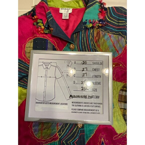 Vintage Anage Patchwork Jacket 2X - 80% Cotton 20% Silk‎ - Picture 6 of 6